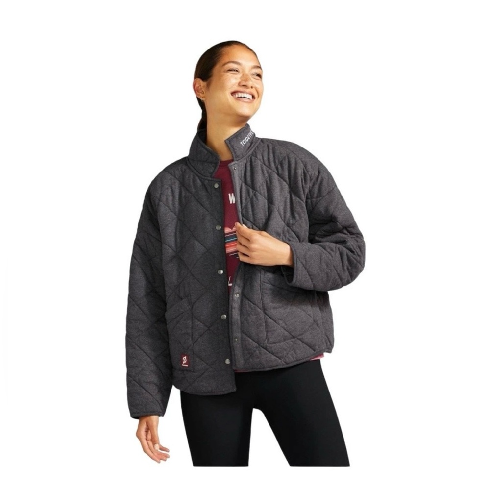 Peloton Women's Quilted Snap Button Jacket Gray Size Small